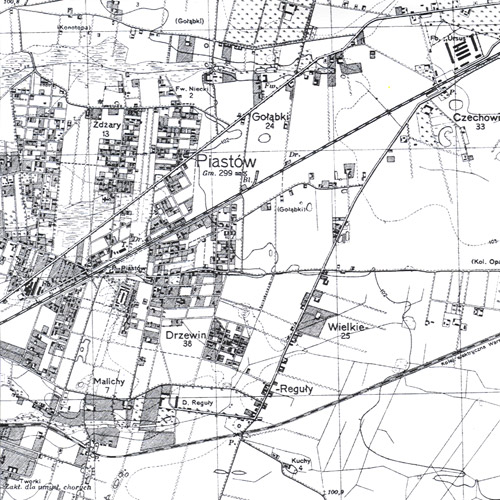 Click on the image below to view a Pre-1939 Map in black and white sample